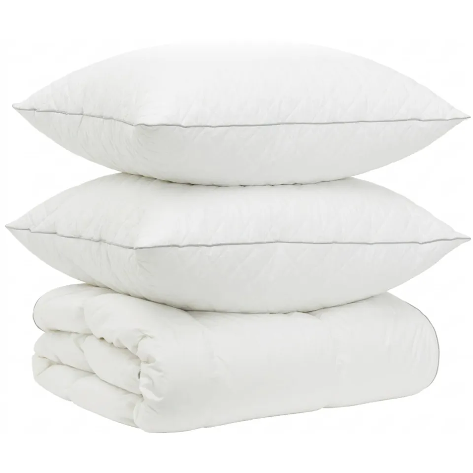 vidaXL 90% ganzen dons dekbedset FULDA 3 st 220 x 240 cm 310 GSM Wit