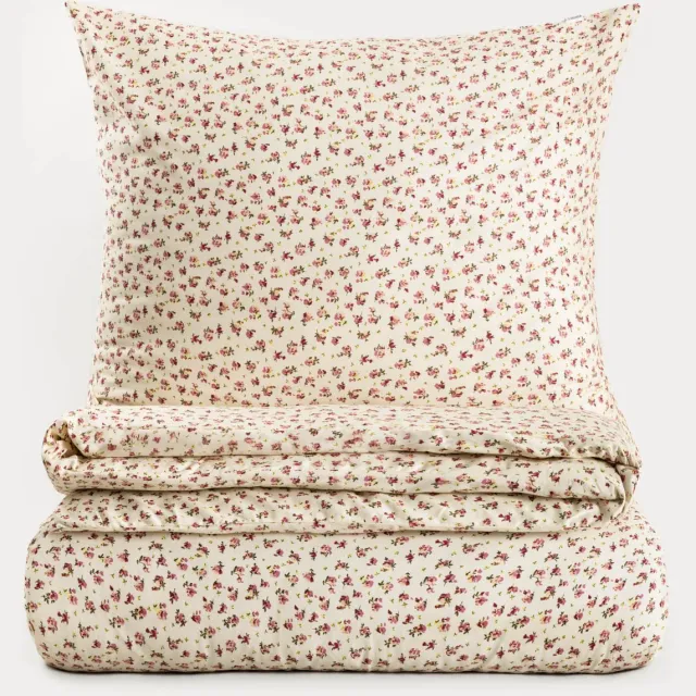 Homla ROSALIND - BEDDING - Beddengoed - Dekbedovertrek - Satin - 160x200 cm + 2x70x80 cm Beige