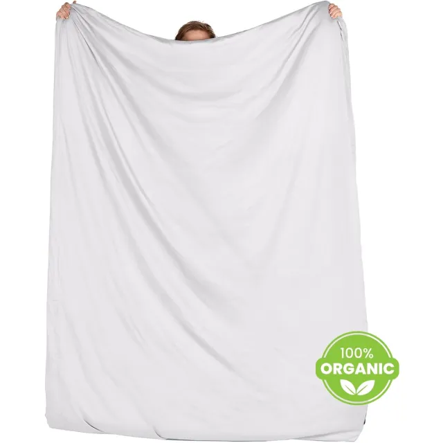 Wocha Hoeslaken - 100% Biologisch Katoen Satijn (300TC) - 140x200 - Wit - Premium kwaliteit - Tot 30 cm matrasdikte - Rondom elastiek