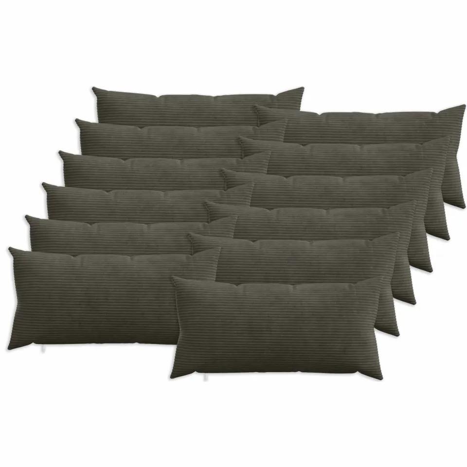 vidaXL Kussensloop 12 st HEERLEN Antracietkleurig 40 x 80 cm corduroy, foto 3
