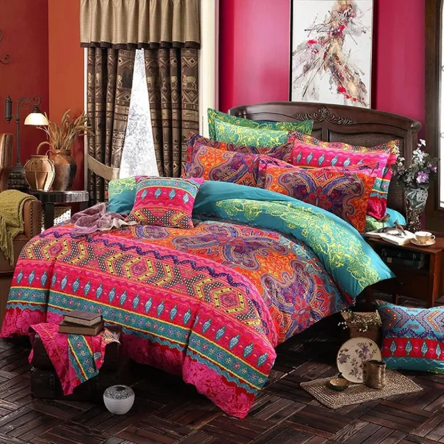 Ibenzoa Verfijnde Boheems Bedding Set – 3-Delig, Met Exotische Mandala Print kleurrijk