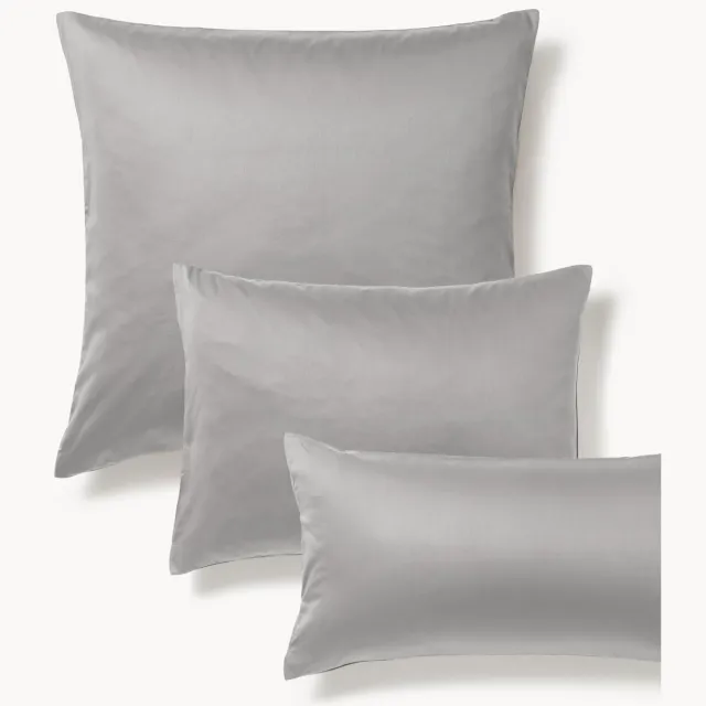 Westwing Collection Katoensatijnen kussenhoes Comfort Grijs