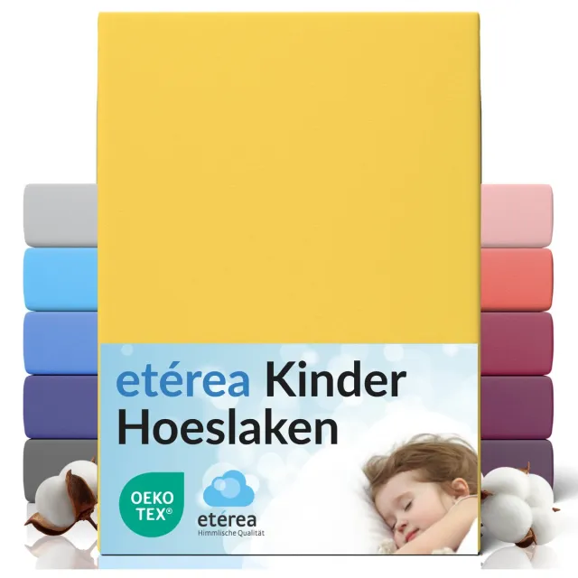 etérea Himmlische Qualität etérea Jersey Hoeslaken 60x120 - 70x140 cm Oekotex Made in Green - 100% katoen - Geel