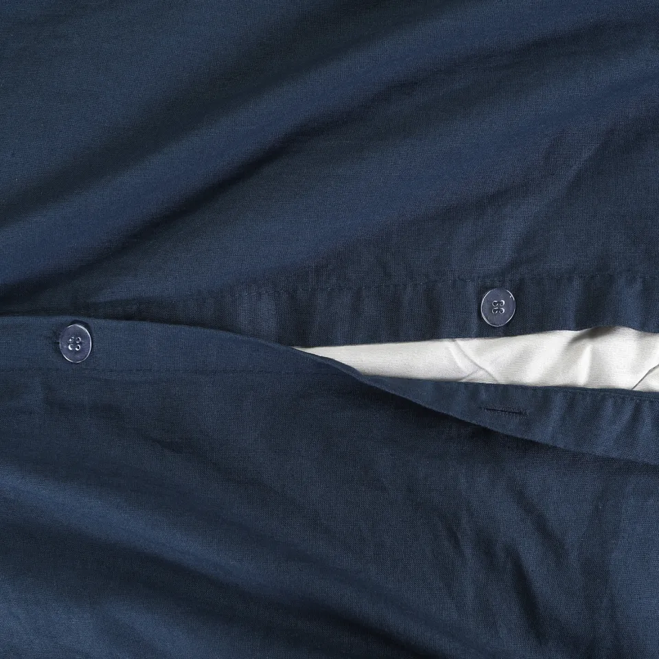 NOUS Living stonewashed dekbedovertrek donkerblauw, foto 7