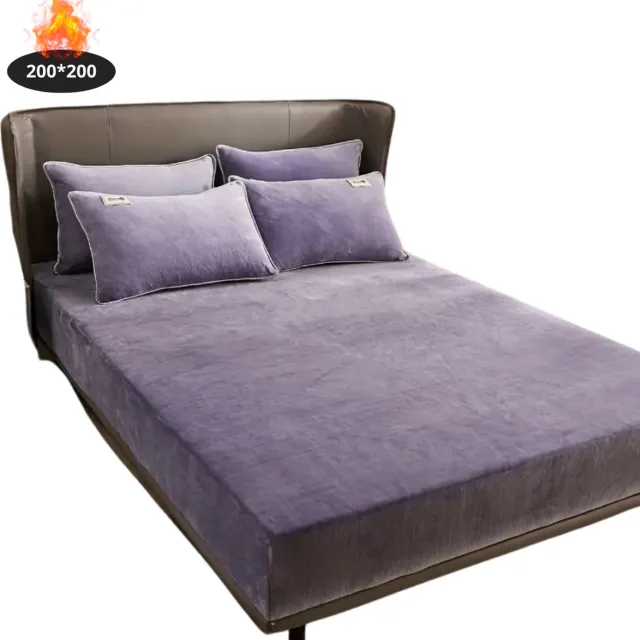 Livano Effen Hoeslaken - Beddengoed - Fitted Sheet - Bed - Slaapkamer - Lichtpaars 200x200