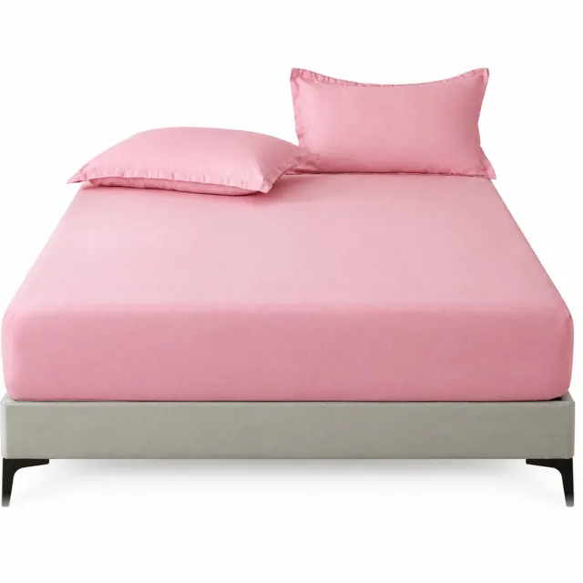 SWGOTA Lichtroze hoeslaken 198 × 203 cm - Polyester - Effen ontwerp