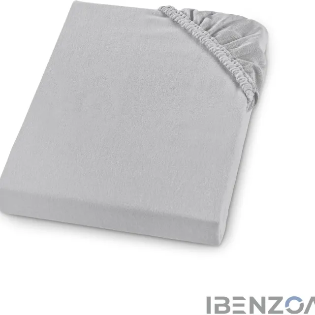 Ibenzoa Hoeslaken - Flanel - 180x200 cm - Grijs - 100% Katoen