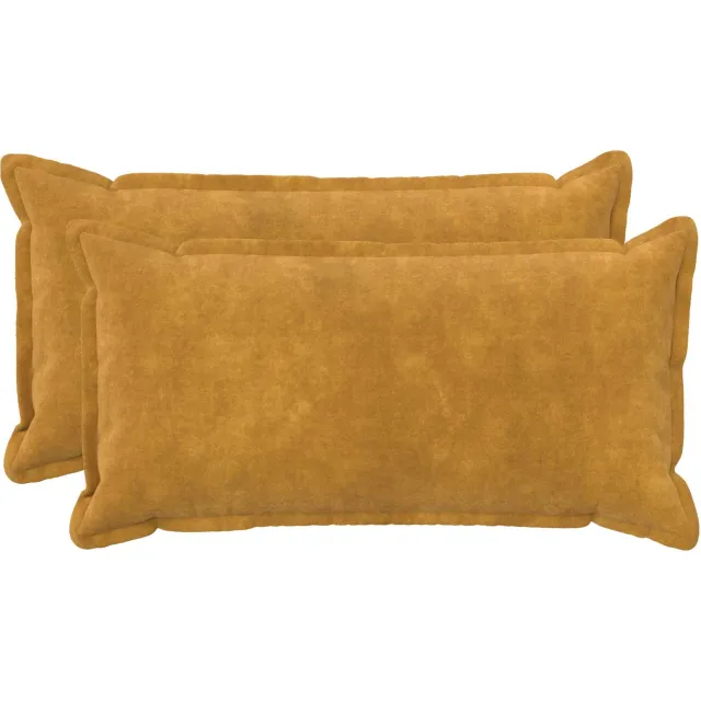 vidaXL Kussensloop 2 st HOUTEN Geel 40 x 80 cm Microfiber Fleece