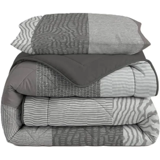 Vellora Mesa wasbaar dekbed - Eenpersoons - 140x220 cm - Grijs