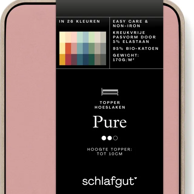 schlafgut Pure Jersey Topper Hoeslaken L - 140x200 - 160x220 154 Purple Mid