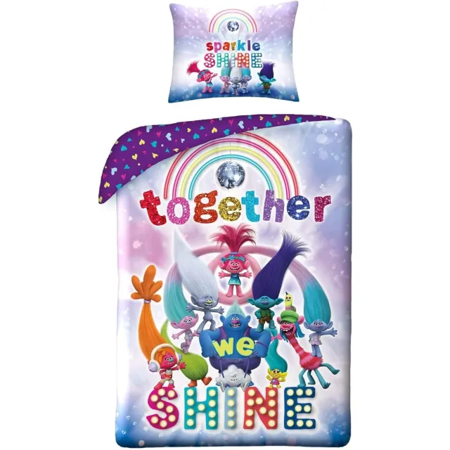 Trolls dekbedovertrek Together we Shine! 140 x 200 cm - katoen Multicolor