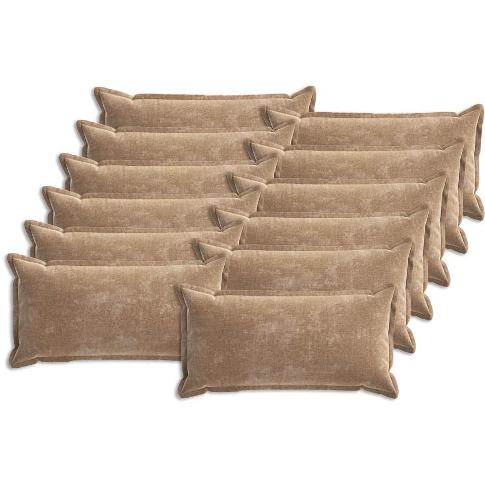 vidaXL Kussensloop 12 st HOUTEN Bruin 40 x 80 cm Chenille Stof, foto 3