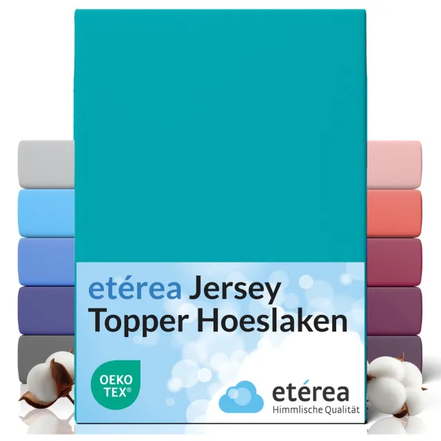 etérea Himmlische Qualität etérea Topper Jersey Hoeslaken 140x200 - 160x200 cm Oekotex Made in Green - 100% katoen - Ocean Oceaan