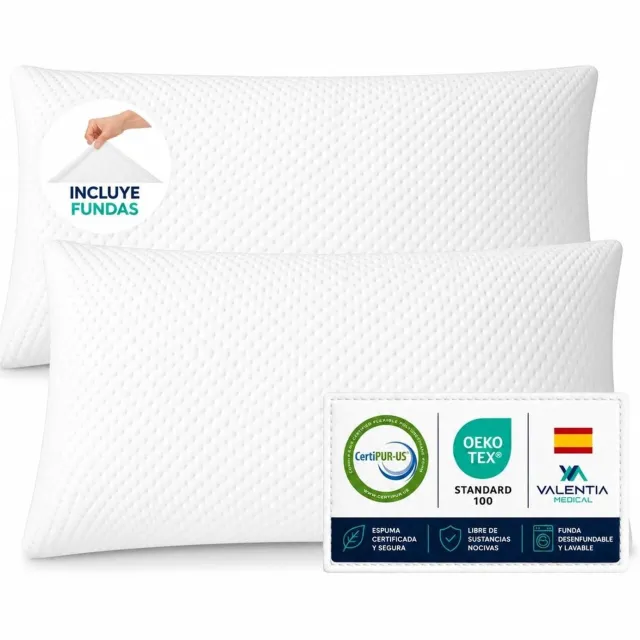 Duraxl Nekkussen - Traagschuim - Aloë vera - 70 cm - Wasbare hoes Wit