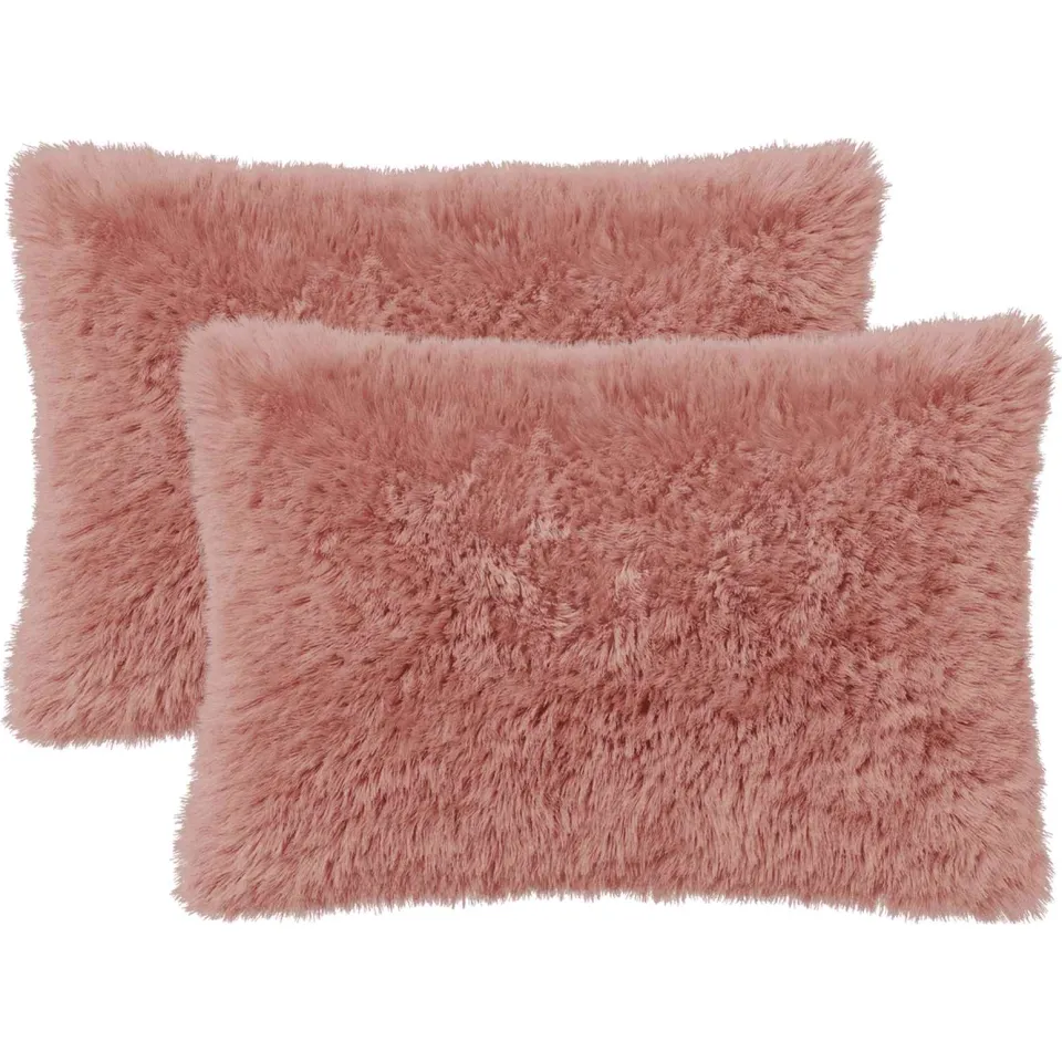 vidaXL Kussensloop 2 st HEERLEN Roze 50 x 80 cm PV Fleece, foto 3