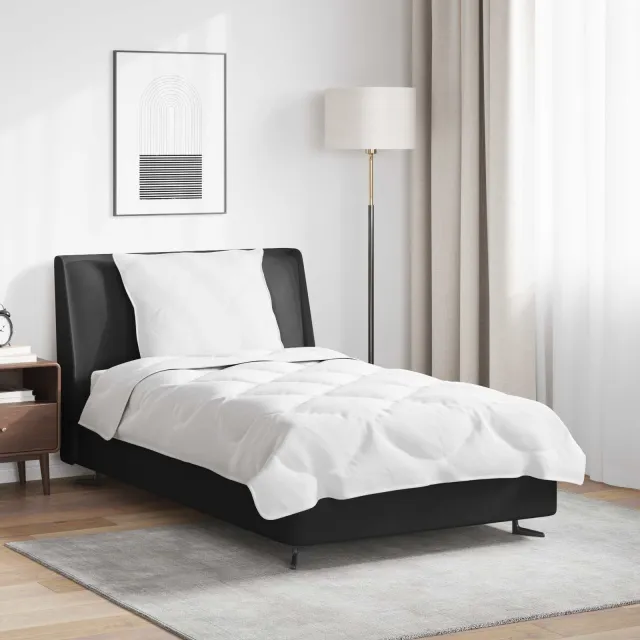 vidaXL Dekbed Set met kussen 2 st Wit Microfibre
