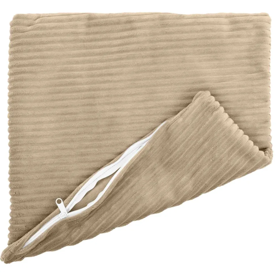 vidaXL Kussensloop 2 st HEERLEN Taupe 35 x 35 cm corduroy, foto 3