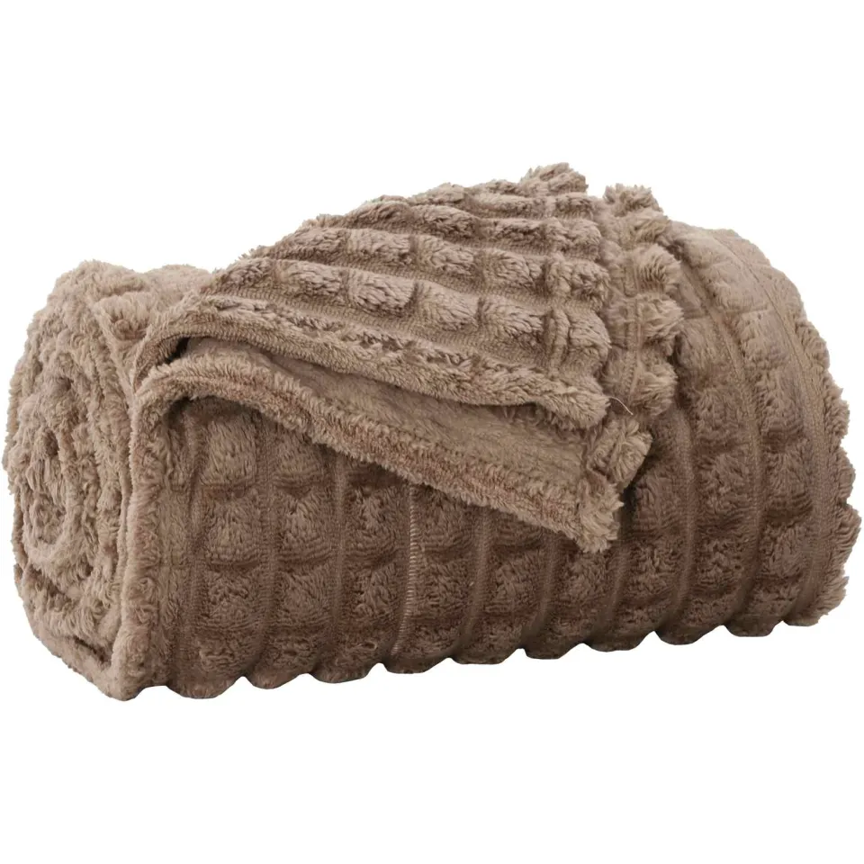 vidaXL Gooi Deken Kameel 270 x 240 cm 1,69 kg Fleece Bruin