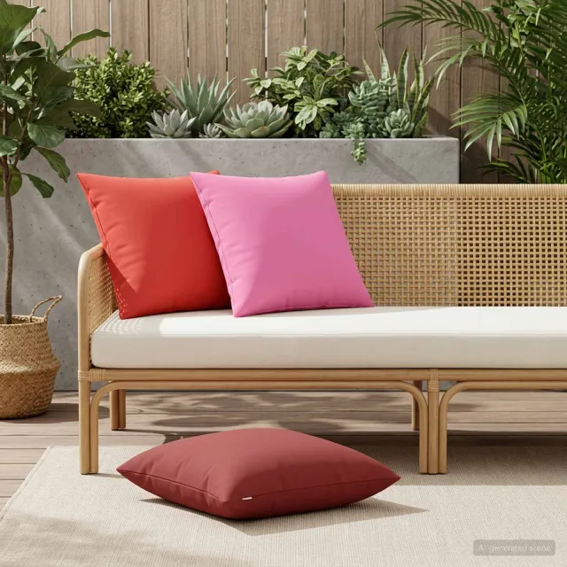 vidaXL Kussensloop 6 st HEERLEN Rood 60 x 60 cm Polyester