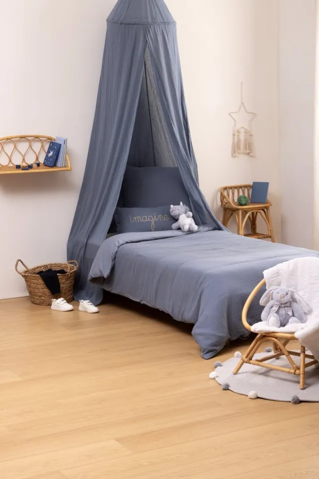 Atmosphera Kids Dekbedovertrek set met 1 kussensloop 140x200cm/65x65cm Blauw