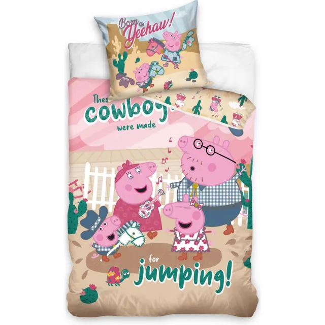 Peppa Pig Cowboys Dekbedovertrek Eenpersoons - 140 x 200 cm - 70 x 90 cm - Katoen Multi