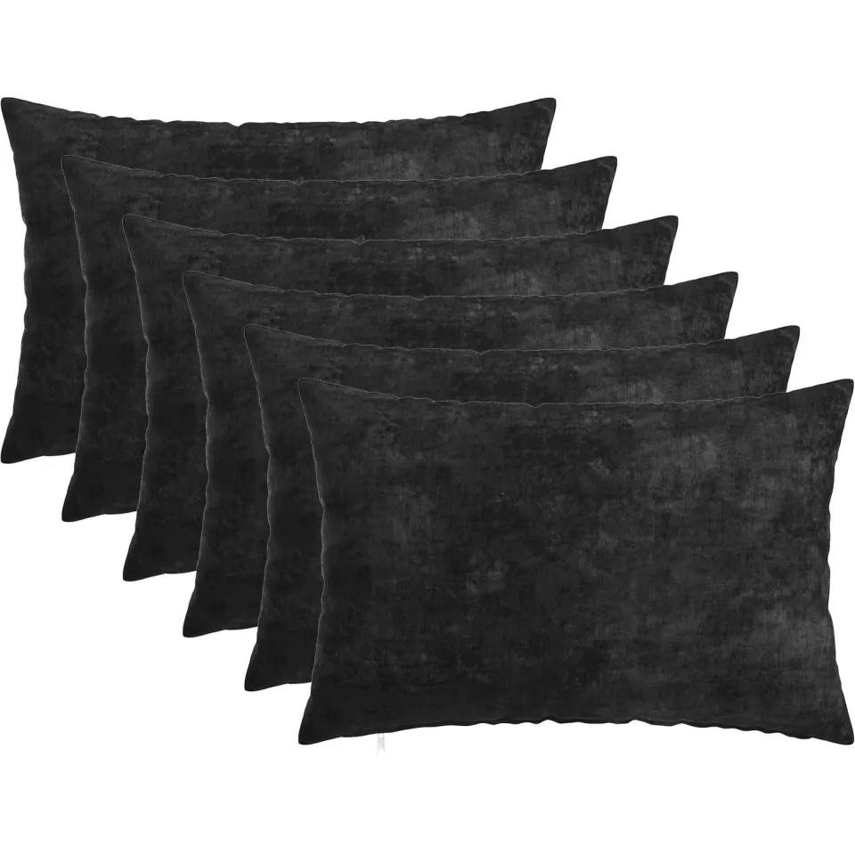 vidaXL Kussensloop 6 st HEERLEN Antraciet 50 x 70 cm Chenille Stof, foto 3