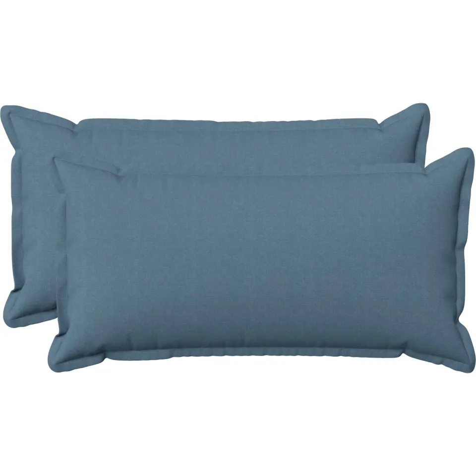 vidaXL Kussensloop 2 st HOUTEN Jeans Blauw 40 x 80 cm Faux Linnen, foto 3