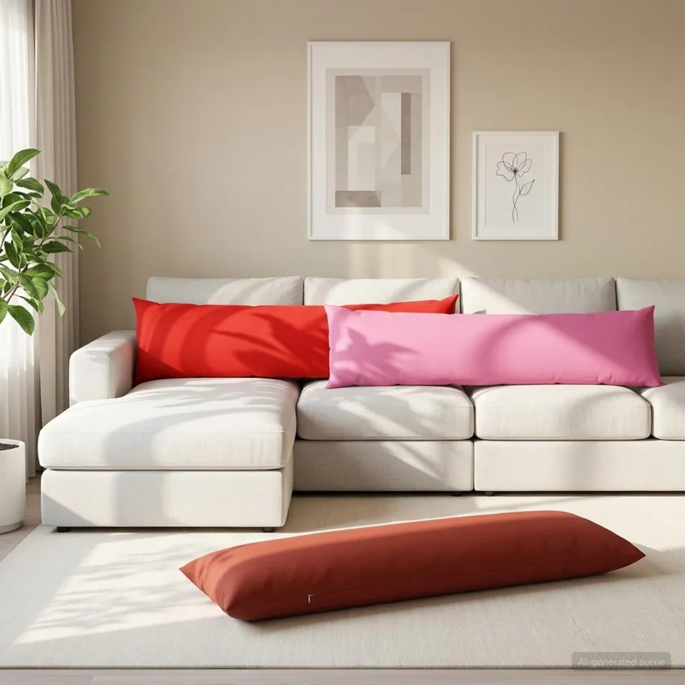 vidaXL Kussensloop HEERLEN Rood 40 x 145 cm Polyester, foto 2