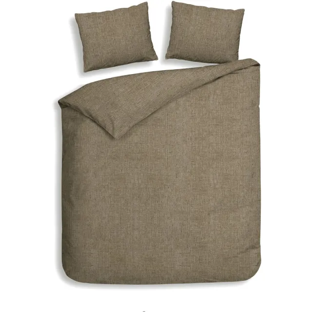 Heckettlane Dekbedovertrek Franela - Flanel - Tweepersoons - 200x200-220 cm - Taupe Simply Taupe