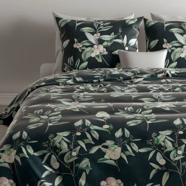 Zo! Home Matera Dekbedovertrek - Flanel - Lits-jumeaux - 240x200/220 cm - Green