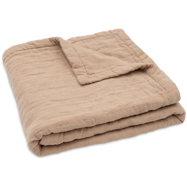Jollein hydrofiele wiegdeken Jacquard biscuit Bruin