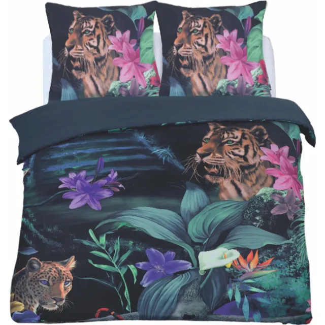princessdekbedden 2Persoons- Jungle Tiger Dekbedovertrek set-Ultra soft microPercal dekbedhoes 200x200/220 cm + 2 kussenslopen 60x70 cm Multi