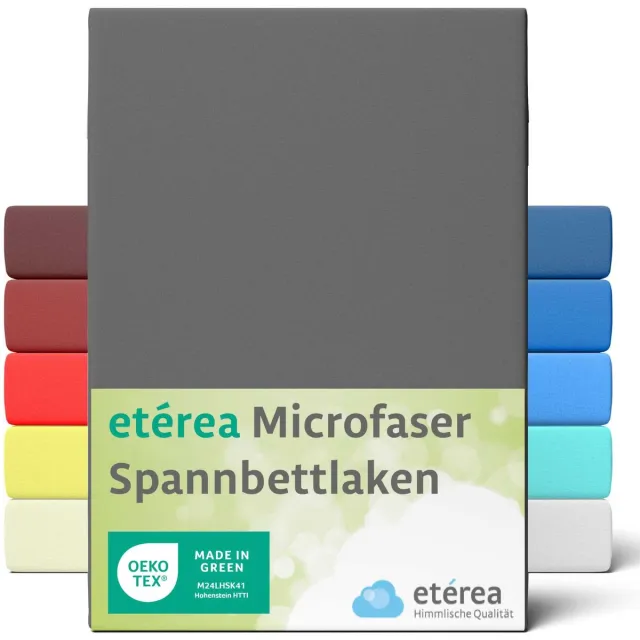 etérea Himmlische Qualität etérea Microvezel Jersey Hoeslaken 180x200-200x200 cm Antraciet