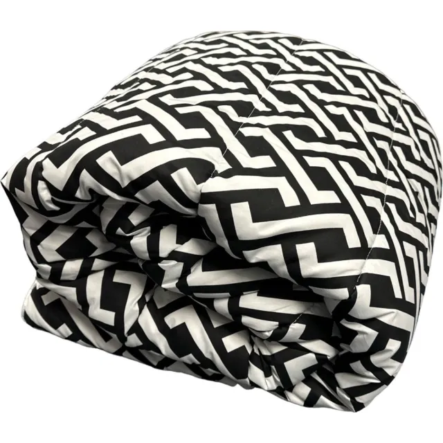 MONOO Dubbelzijdig Dekbed zonder Overtrek - 240x220cm - Zwart/Wit/Grijs - Wasbaar Dekbed - Hoesloos Dekbed - Tweepersoons Dekbed