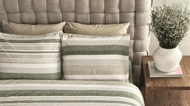 Riviera Maison Rivièra Maison - Sturdy Stripe dekbedovertrek - Lits-Jumeaux - 240x200/220 cm - Grijsgroen