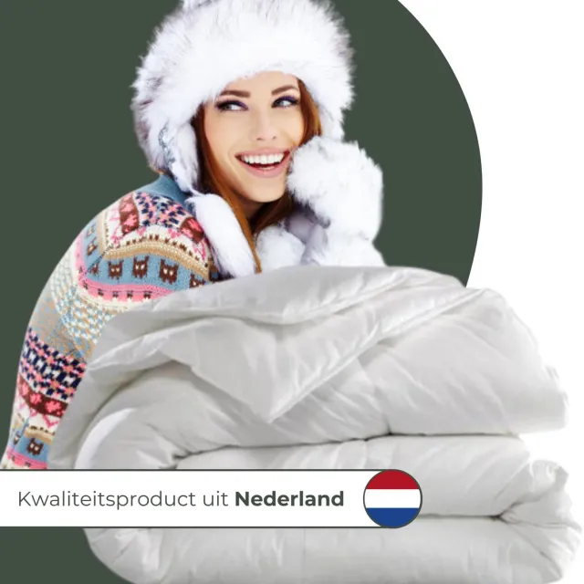 Zavelo Dik Hollands Donzen Dekbed Enkel (Warmteklasse 2)-1-persoons (140x200 cm) Wit met satijnen bies