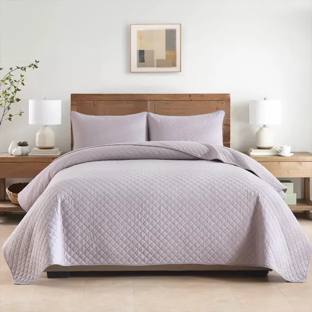 Unyqoos Stijlvolle Grijze Katoenen Sprei Set voor Tweepersoonsbed met Kussenslopen grijs