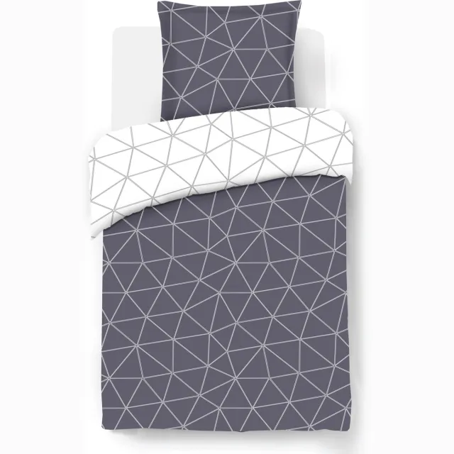 VISION home VISION Hugo Flanel - Tweezijdig omkeerbaar Dekbedovertrekset - 100% katoen flanel: warm en zacht - Dekbedovertrek met 1 bijhorende sloop - Grijs / Wit - Oekotex gecertificeerd