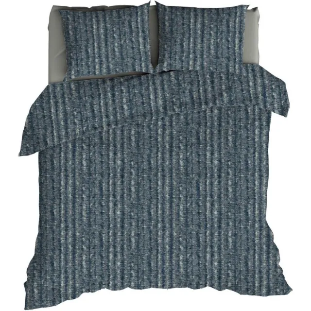 Romanette FLANEL Dekbedovertrek 240x200/220 Caledon blauw/grijs