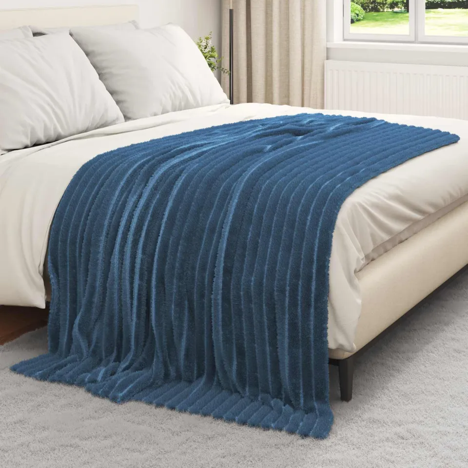 vidaXL Kleden 6 st Marineblauw 200 x 150 cm 4,75 kg Fleece, foto 3