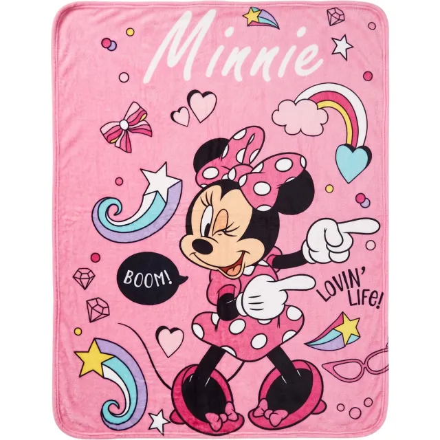 Minnie Mouse fleece deken - roze - Disney Minnie Mouse plaid - 140 x 100 cm.