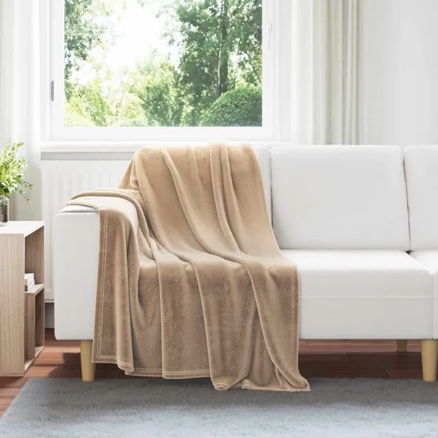vidaXL Kleden 6 st Camel 150 x 130 cm 3,04 kg Fleece, foto 2