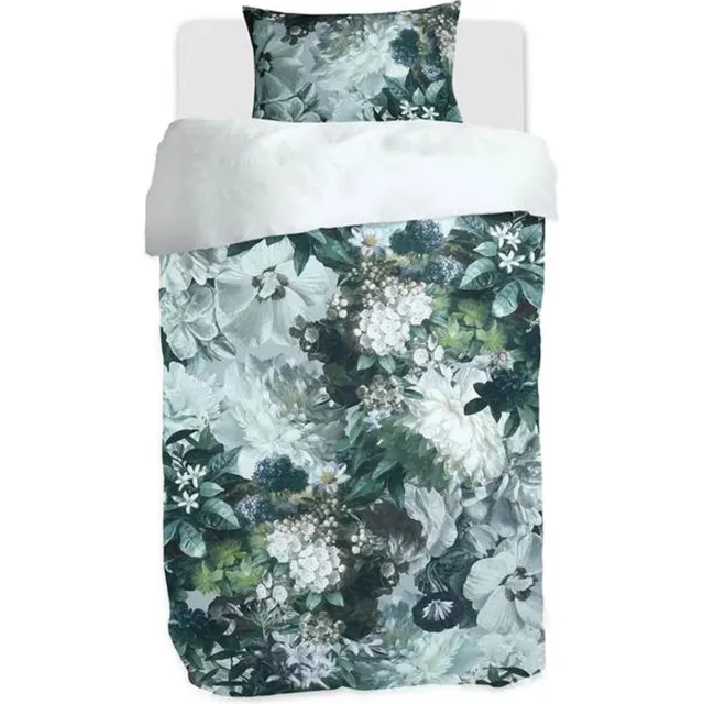 M.M Linen Florian Dekbedovertrek - Eenpersoons - 140x200/220 cm - Blauw Groen