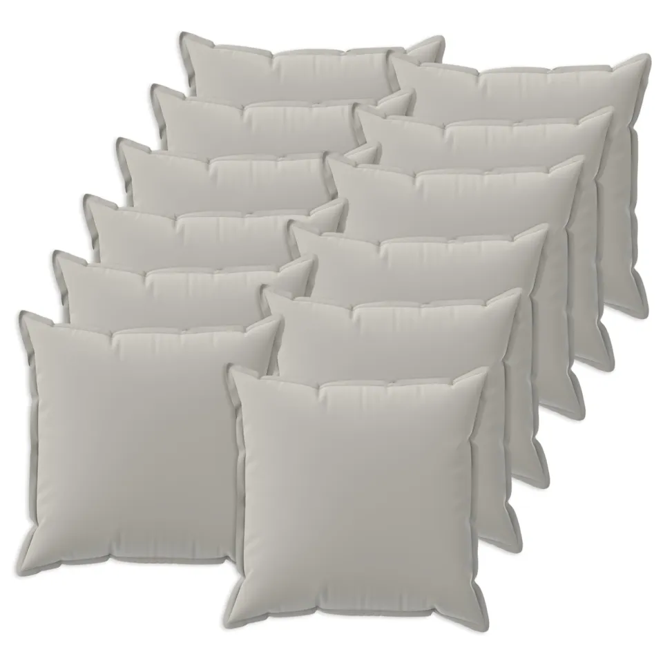 vidaXL Kussensloop 12 st HOUTEN Grijs 50 x 50 cm Polyester, foto 3