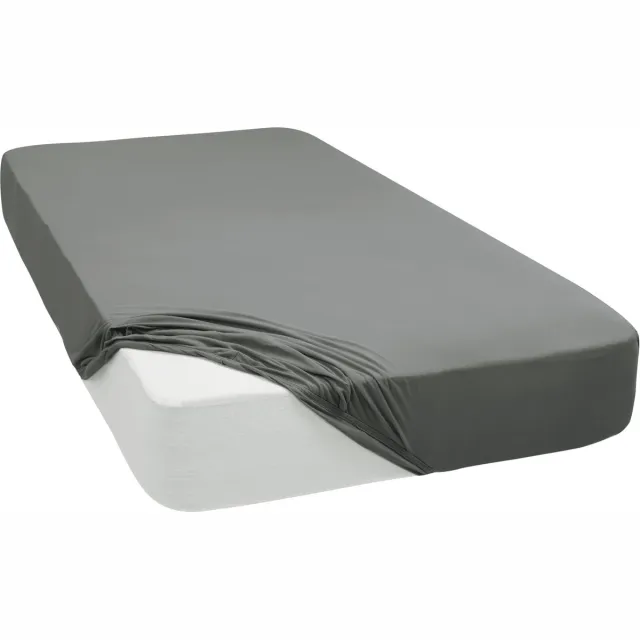Unyqoos Zilvergrijs Luxe Jersey Hoeslaken van 100% Katoen voor Boxspring en Waterbed 160x200 cm