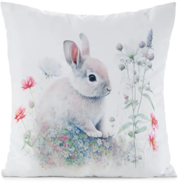 Eurofirany Decoratieve Kussenhoes Wit 45x45cm met Paashaas