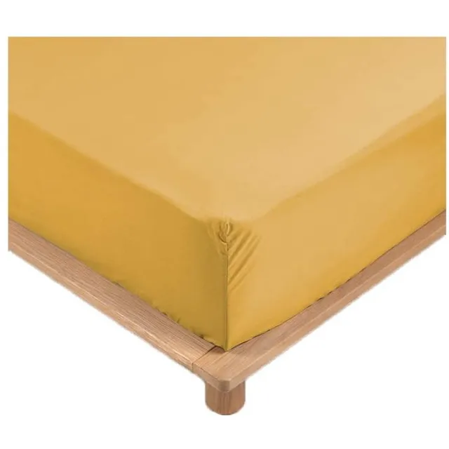PROMO LINGE Percale hoeslaken - 30 cm diepte geel
