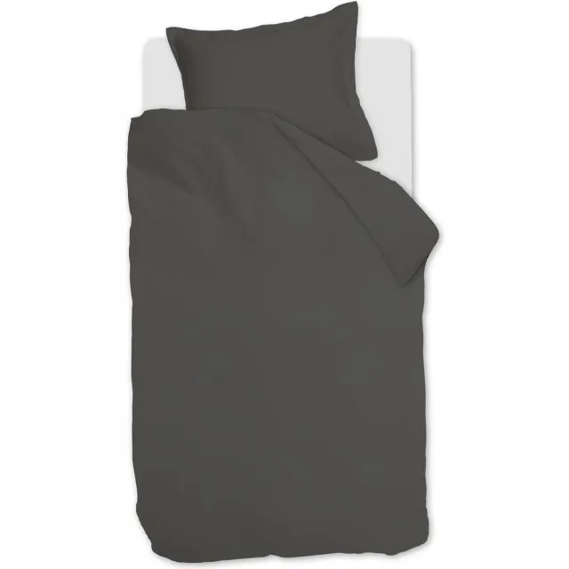 Ambiante Satin Uni dekbedovertrek - Eenpersoons - 140x200/220 - Donker Grijs