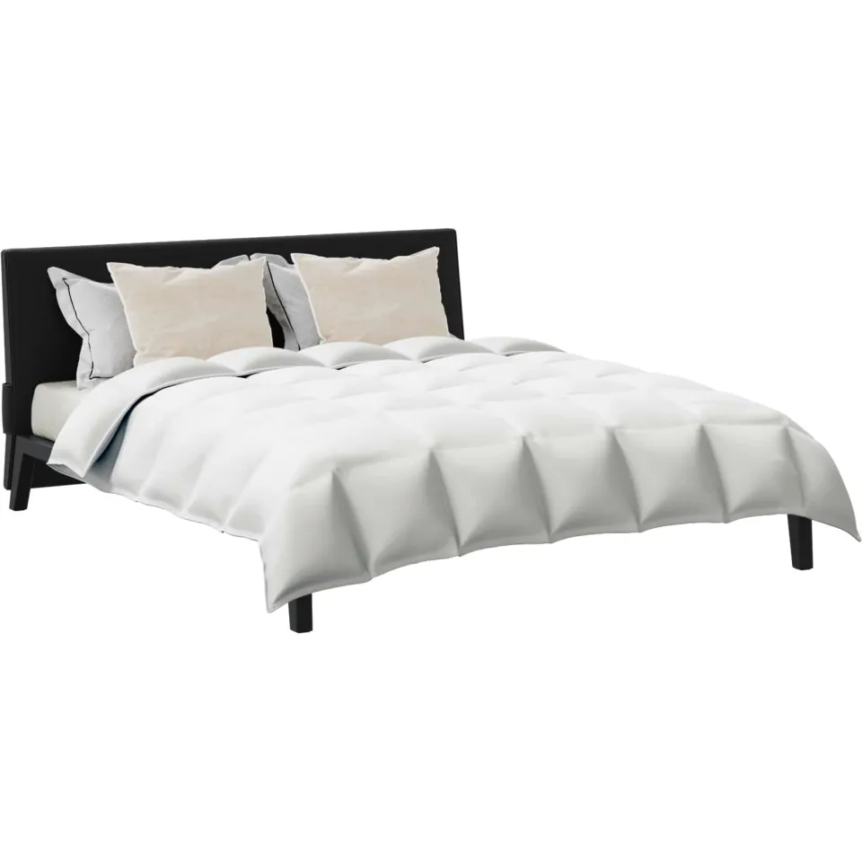 vidaXL Dekbed Set met kussen 3 st Wit Donsveertjes, foto 2
