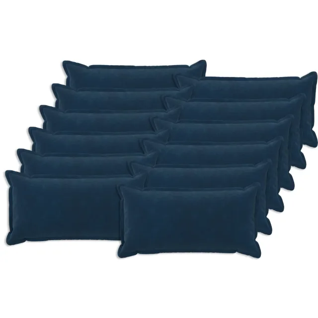 vidaXL Kussensloop 12 st HOUTEN Blauw 40 x 80 cm Microfiber Fleece, foto 2